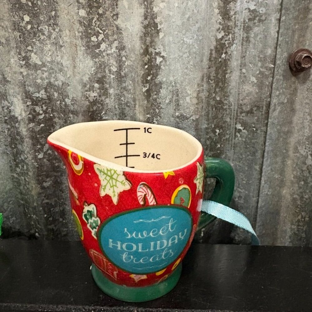 Christmas Measuring Cups Set of 3 Ceramic Holiday Baking Kitchen Decor‎ - Picture 2 of 14